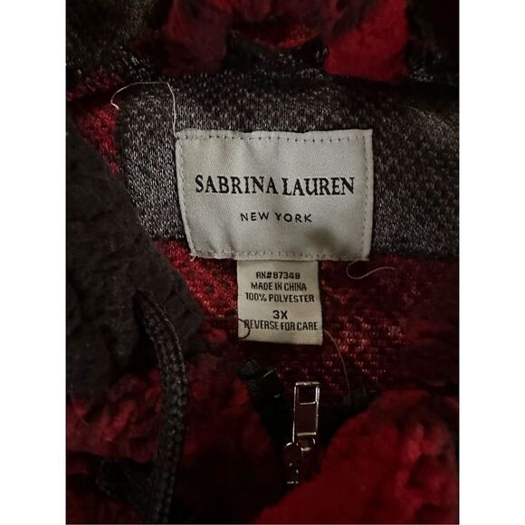 NWT Sabrina Lauren Heavy buffalo plaid, plush jacket ￼with pockets double closur - Picture 6 of 13